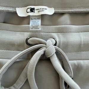 Cable & Gauge Sport Neutral Taupe Drawstring Skirt